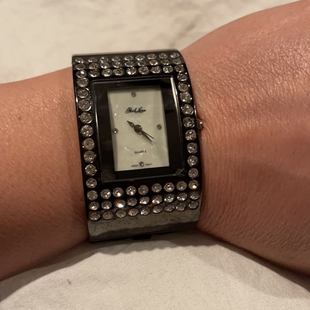Stunning Parker Lane, rhinestone, gun metal gray, watch
